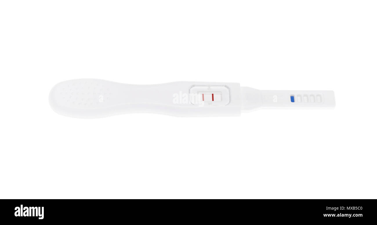 Pregnancy test. The result is positive. Stock Photo