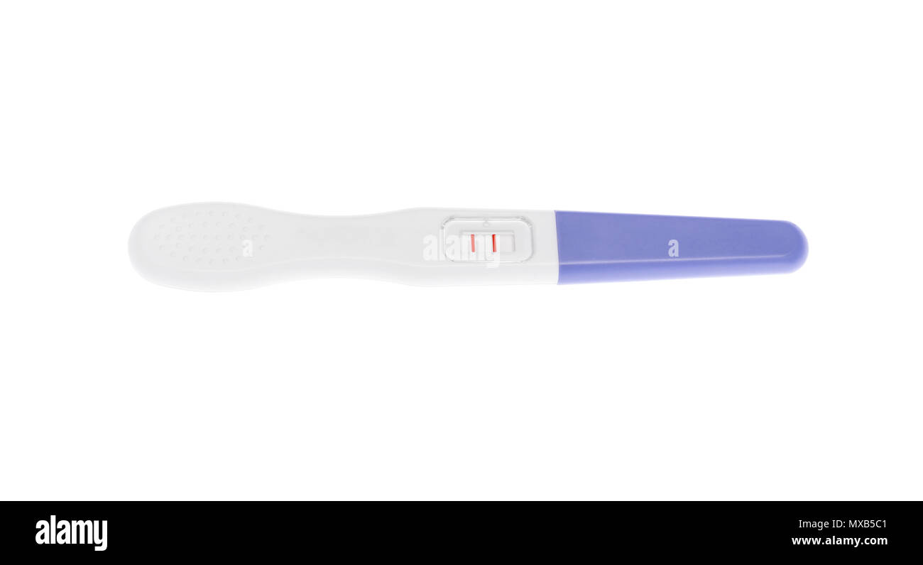 Pregnancy test. The result is positive. Stock Photo
