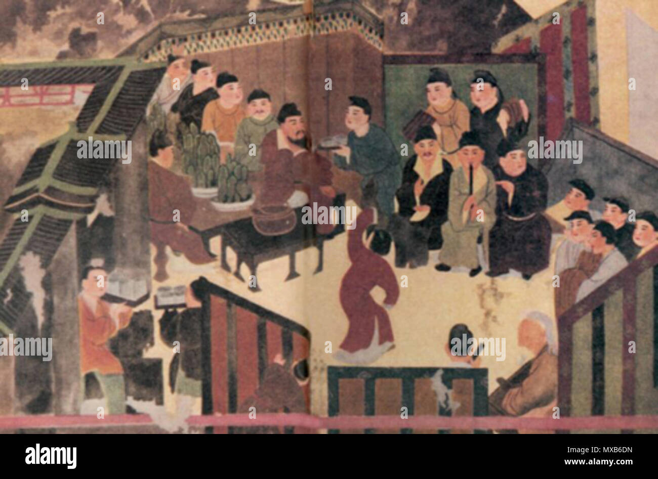 English Song Dynasty Painting Of A Han Dynasty Literary Gathering In The Liangyuan Of King Xiao