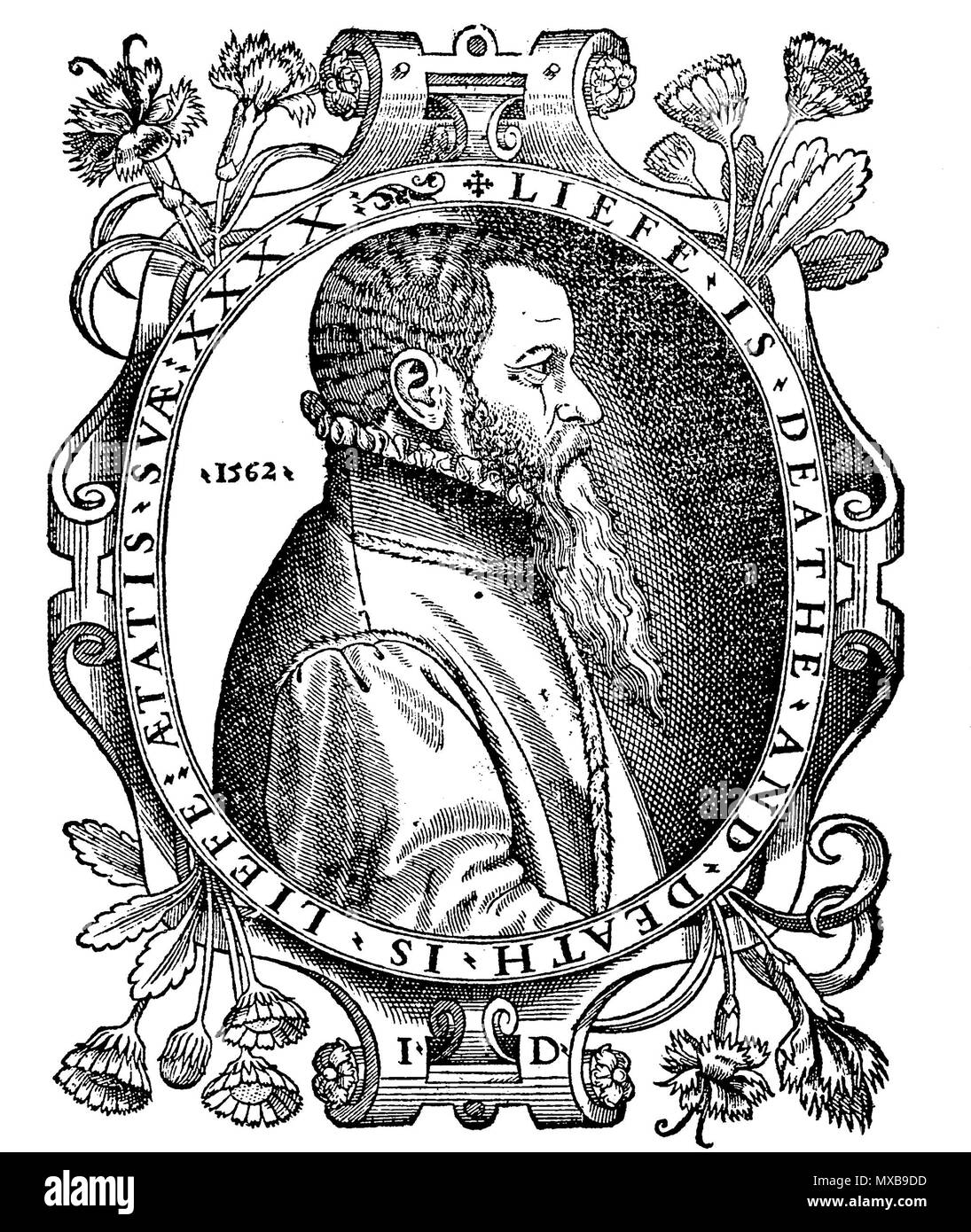 . English Portrait of the printer John Day, from his printer's mark on