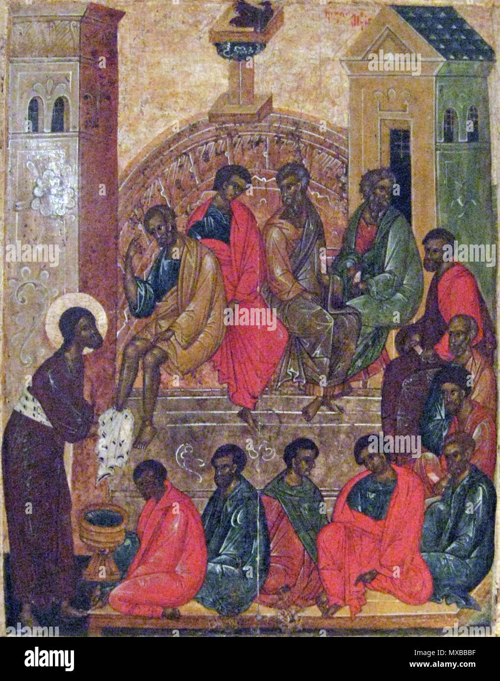 Christ washing the feet of the apostles hi res stock photography and