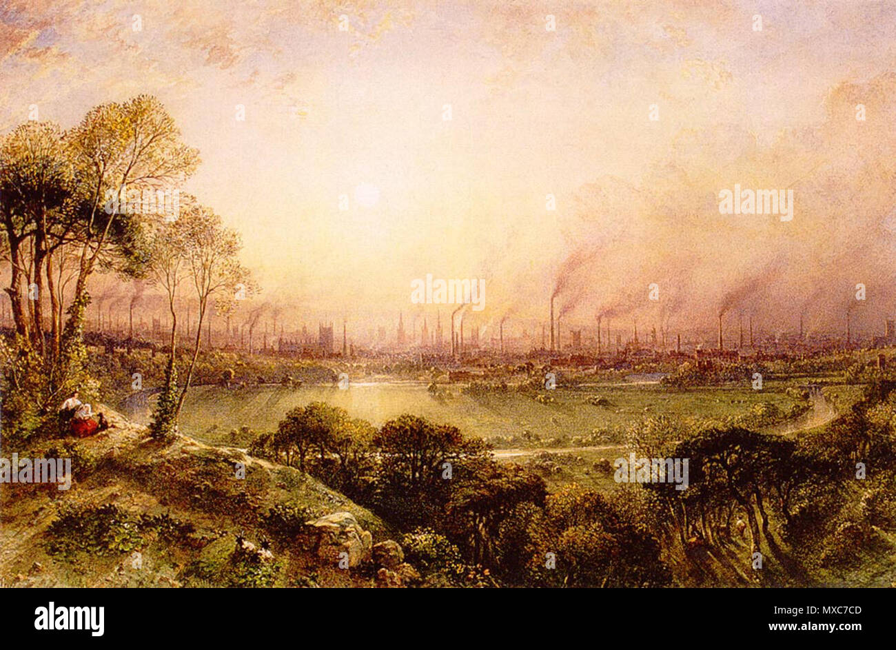 . Manchester from Kersal Moor .  English: Later rendered as an engraving entitled Cottonopolis by Edward Goodall . 1852.    William Wyld  (1806–1889)     Alternative names Wyld  Description British painter  Date of birth/death 17 January 1806 25 December 1889  Location of birth/death Greater London Paris  Work location Paris  Authority control  : Q3569042 VIAF: 66477082 ISNI: 0000 0000 6641 9868 ULAN: 500018763 LCCN: n85221375 NLA: 35803082 WorldCat 390 Manchester from Kersal Moor William Wylde (1857) Stock Photo