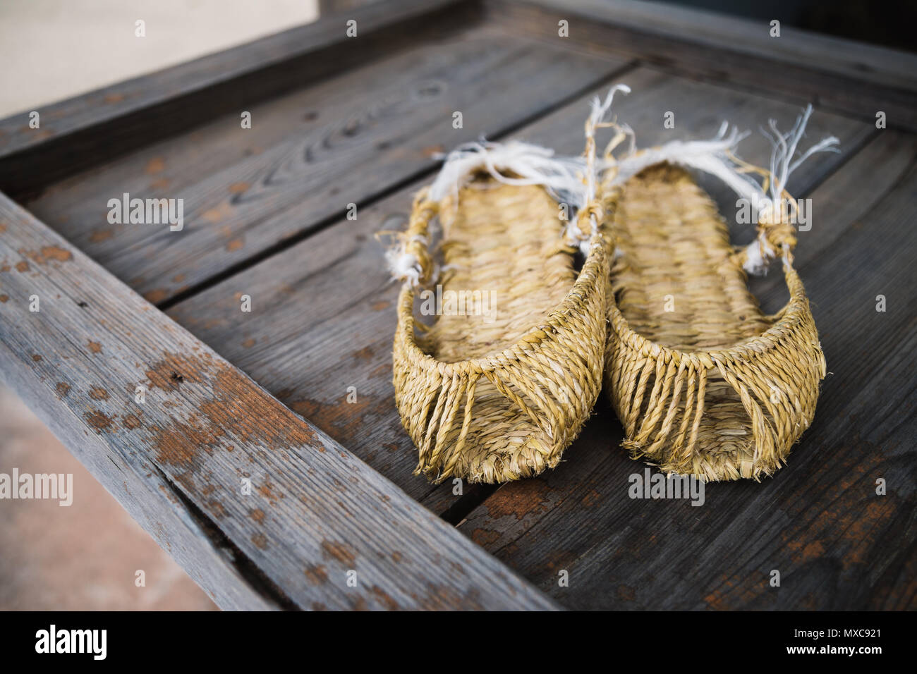 Korean traditional straw shoes Stock Photo Alamy