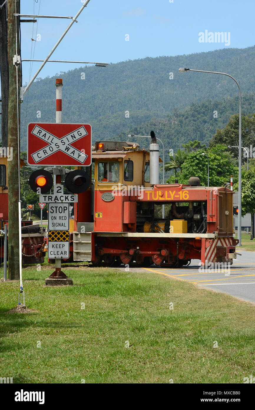 rural railway crossing Stock Photo