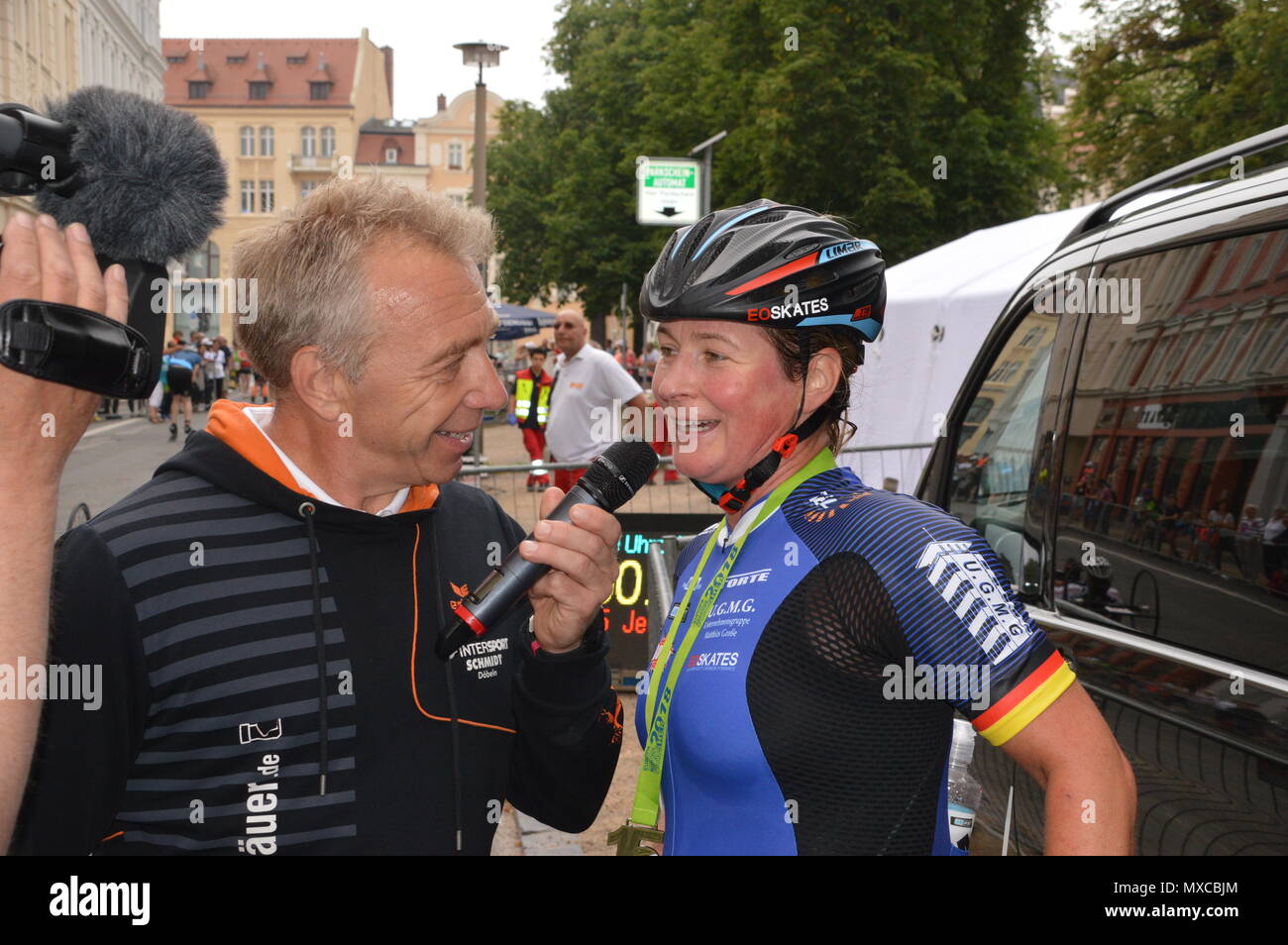 goerlitz zgorzelec saxonia germany juny 2018 claudia pechstein at