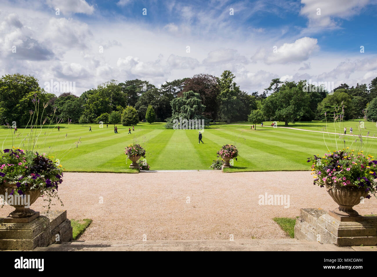 West lawns in front of Sandringham House on the Royal estate, Norfolk, England, UK Stock Photo
