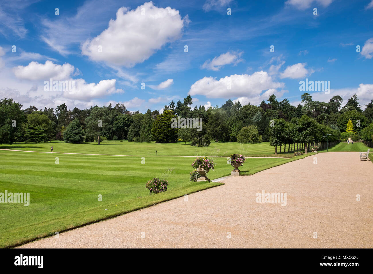 West lawns in front of Sandringham House on the Royal estate, Norfolk, England, UK Stock Photo