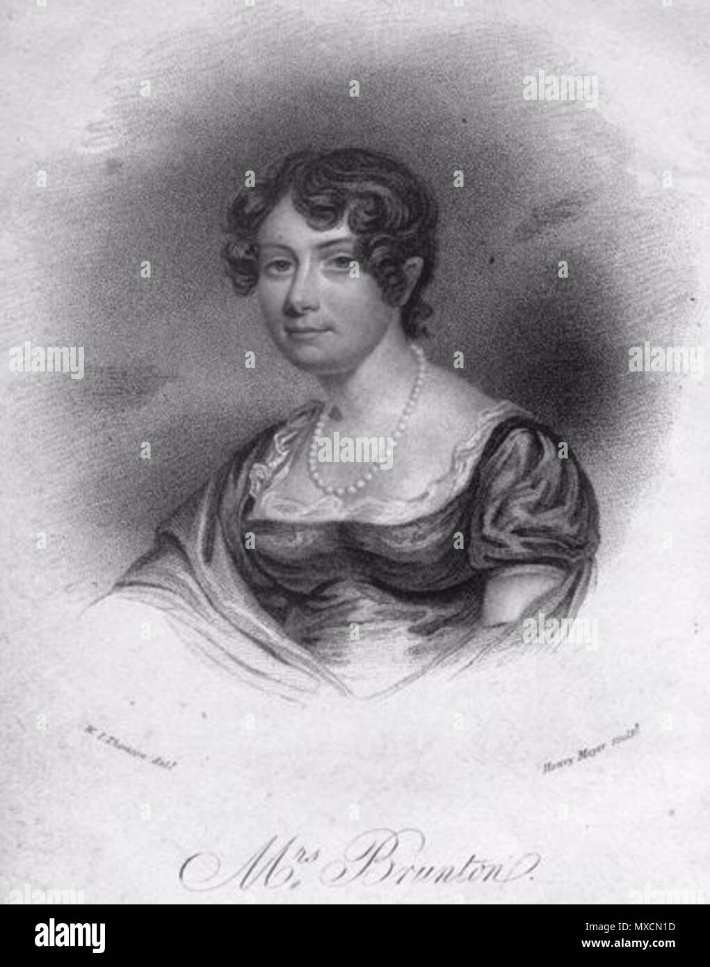 . Portrait of Mary Brunton (1778-1818) from the 2nd edition (1820) of Emmeline . 1820. Unknown 405 MaryBrunton Stock Photo