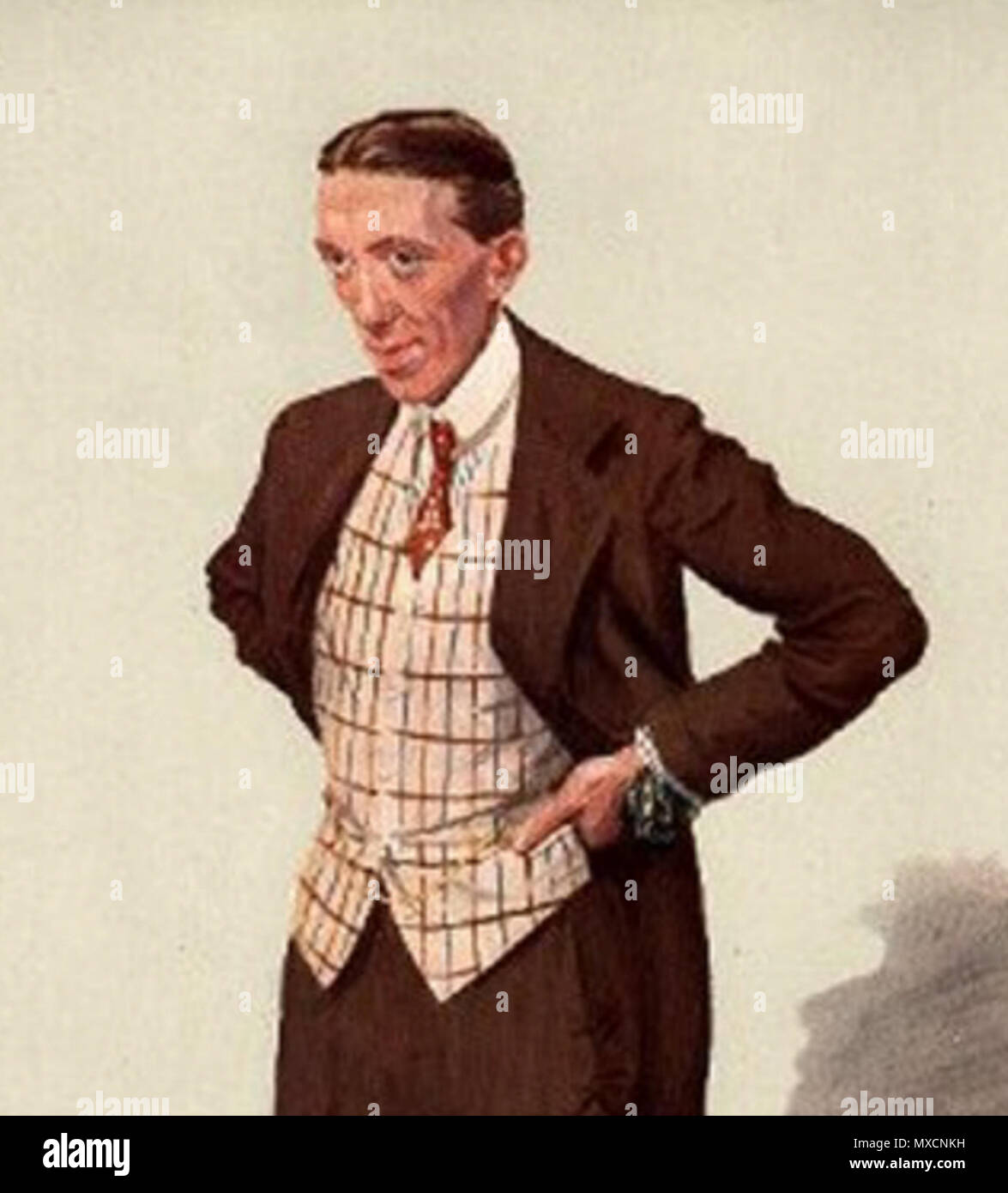 . Caricature of the British actor Gerald du Maurier (* 1873; † 1934) . 1907. Sir Leslie Ward (21 November 1851 – 15 May 1922) alias 'Spy' 408 Gerald du Maurier 1907 Stock Photo