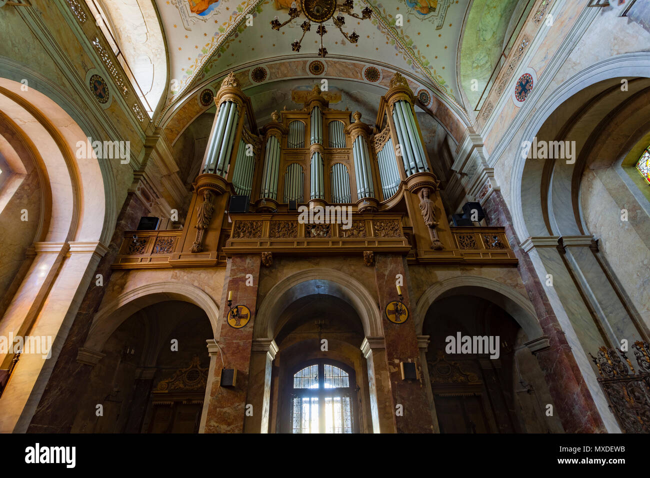 Glotowo, a baroque church, organ, Warmia, Poland. Stock Photo