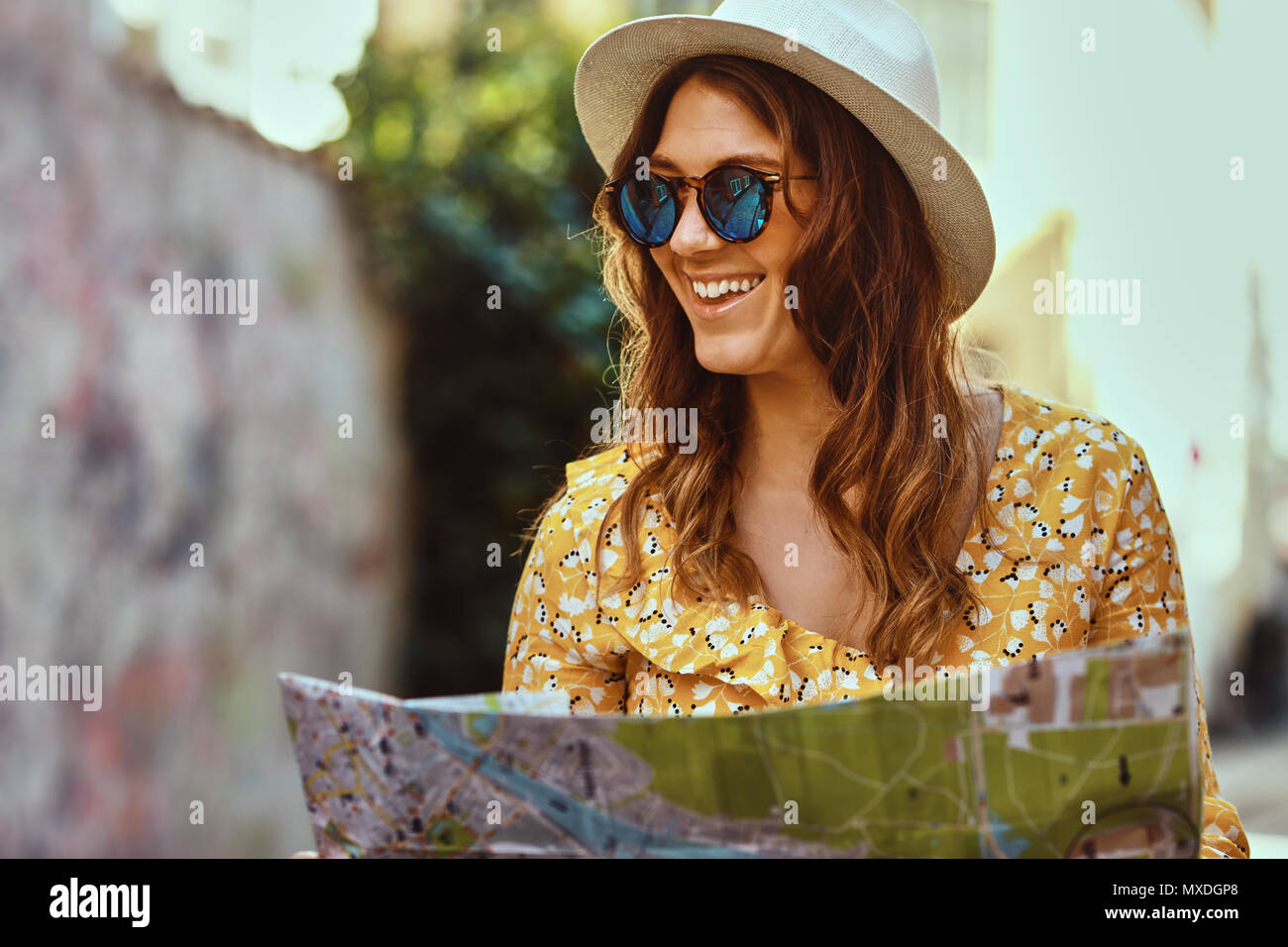 Woman wearing a fedora hires stock photography and images Alamy