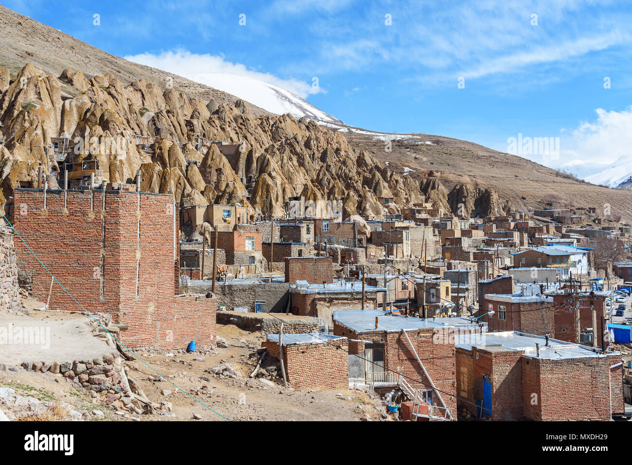 View of rock village Kandovan. East Azerbaijan province. Iran Stock