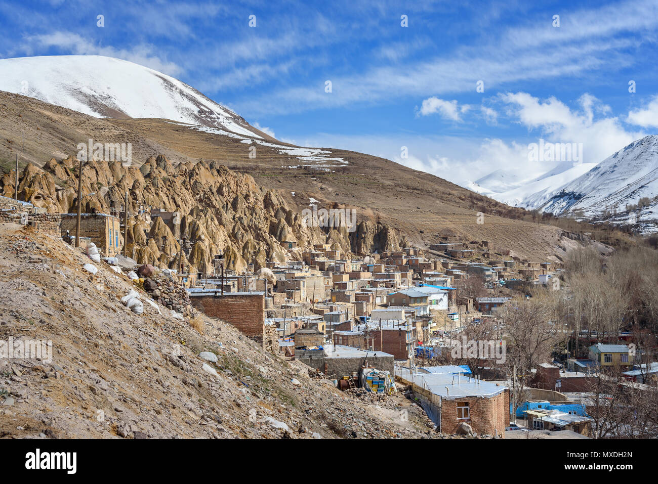 View of rock village Kandovan. East Azerbaijan province. Iran Stock Photo