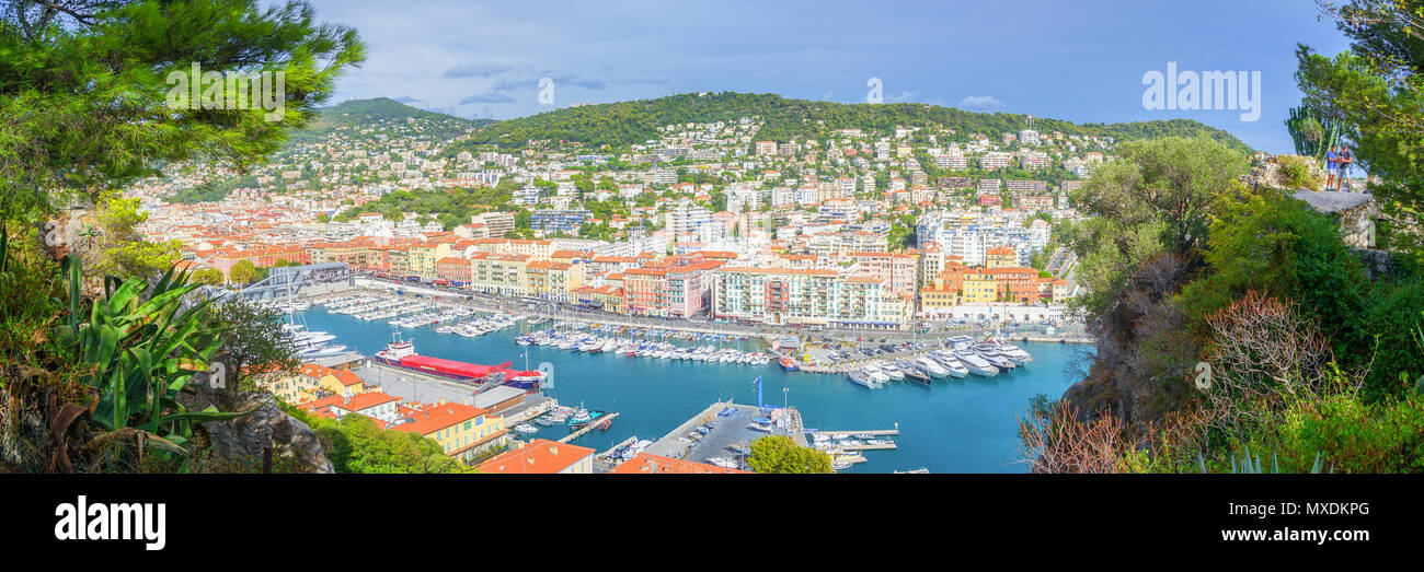 Panorama - Port of Nice, France Stock Photo