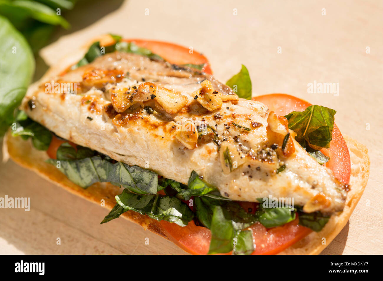 A mackerel fillet from a mackerel caught from Chesil beach in Dorset