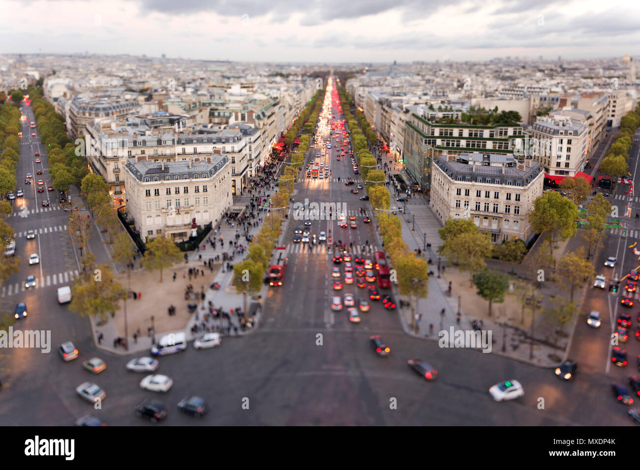 Champs elysees street view hi-res stock photography and images - Alamy