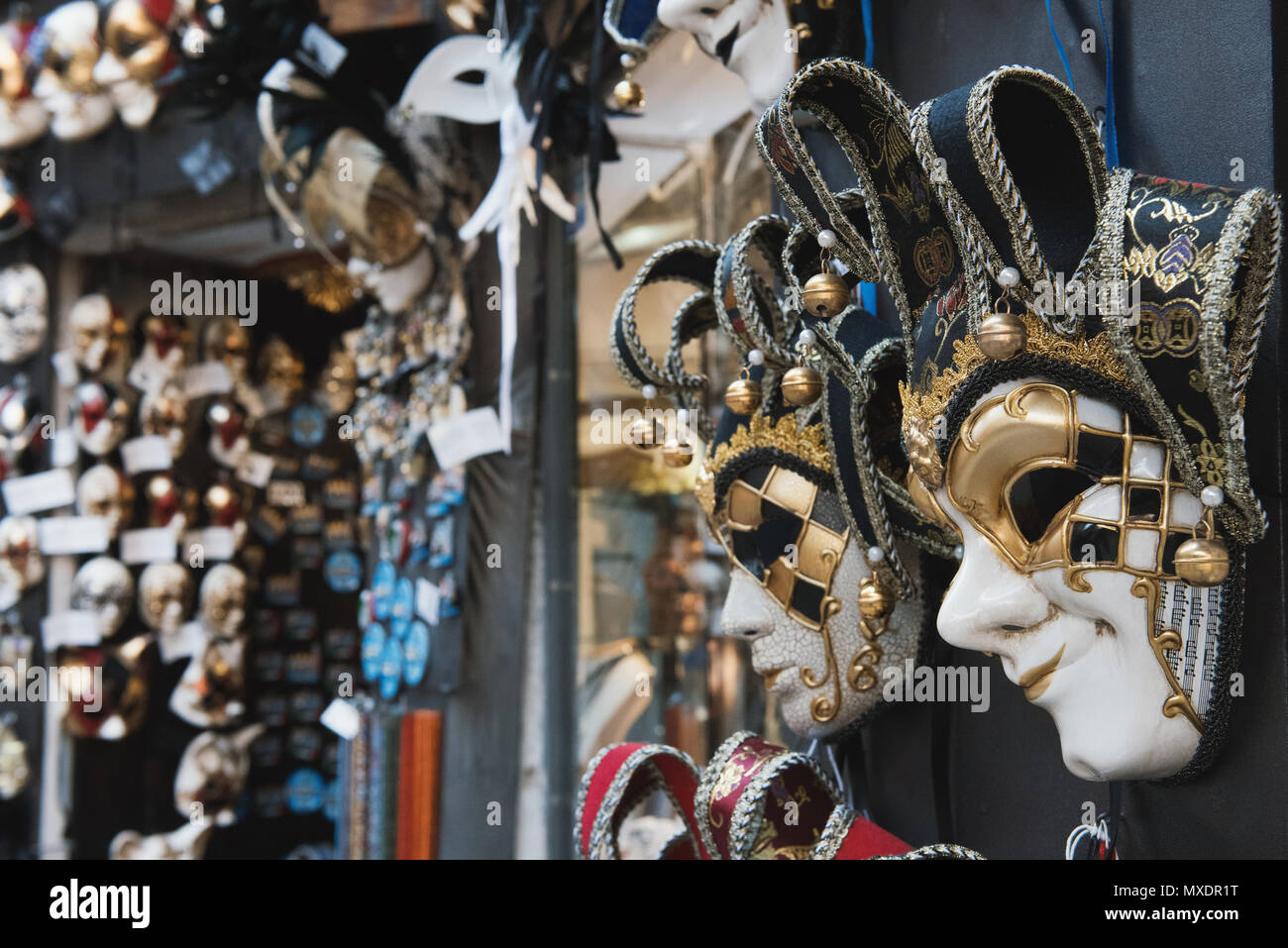 Venetian masks in a shop in Venice Stock Photo