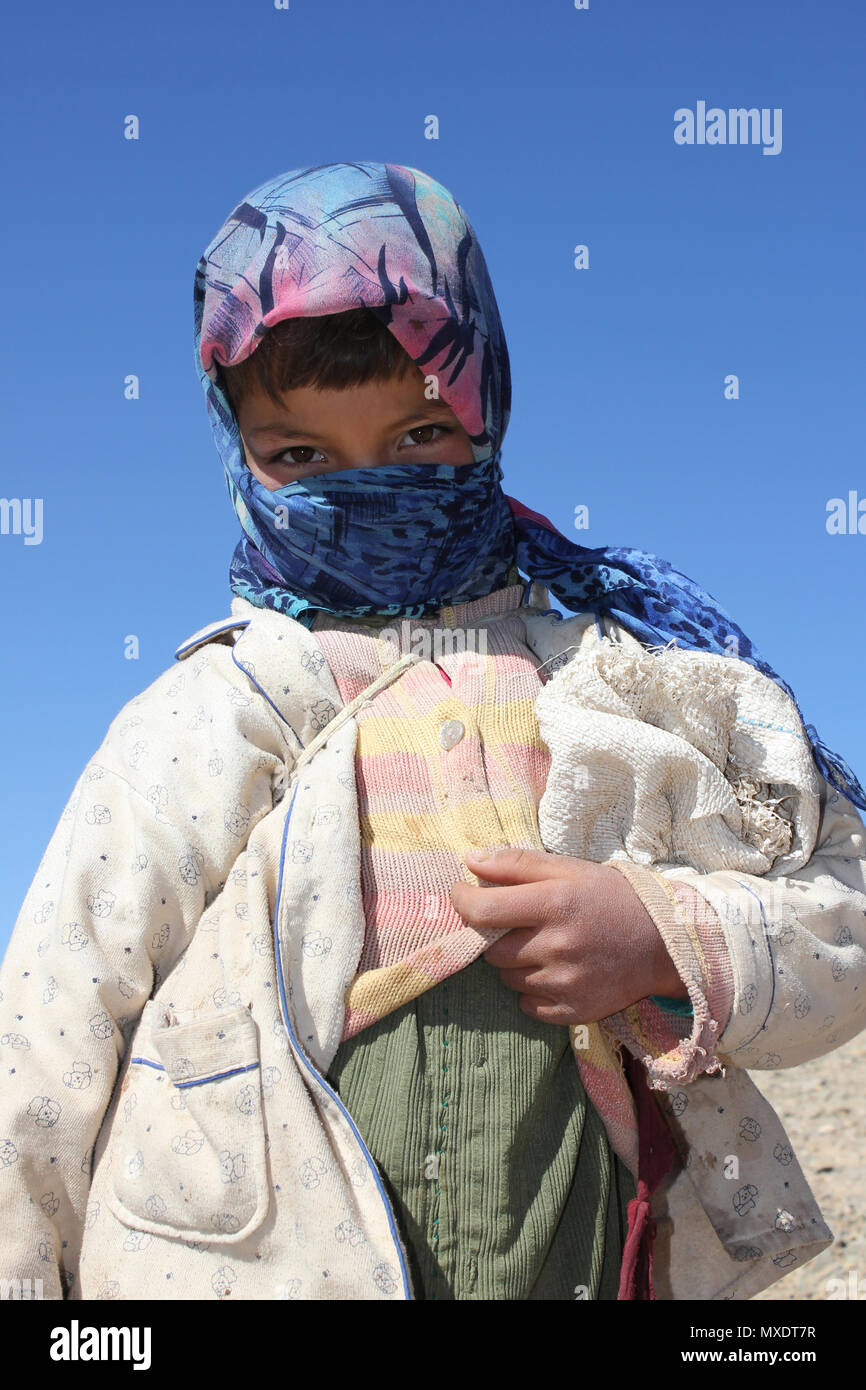 Berber Girl in Todra Valley, Morocco Stock Photo