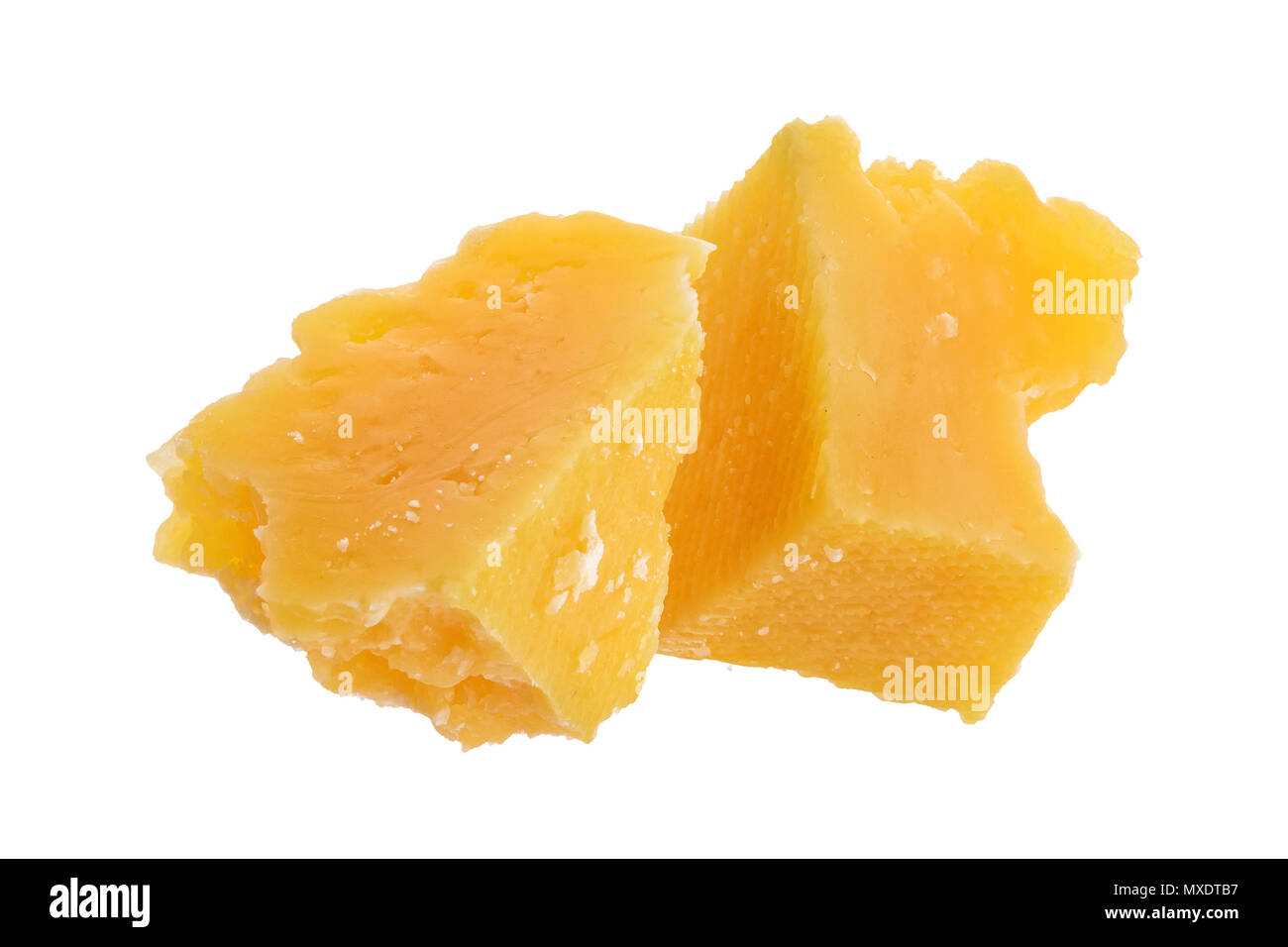 Parmesan cheese isolated on white background with clipping path Stock Photo