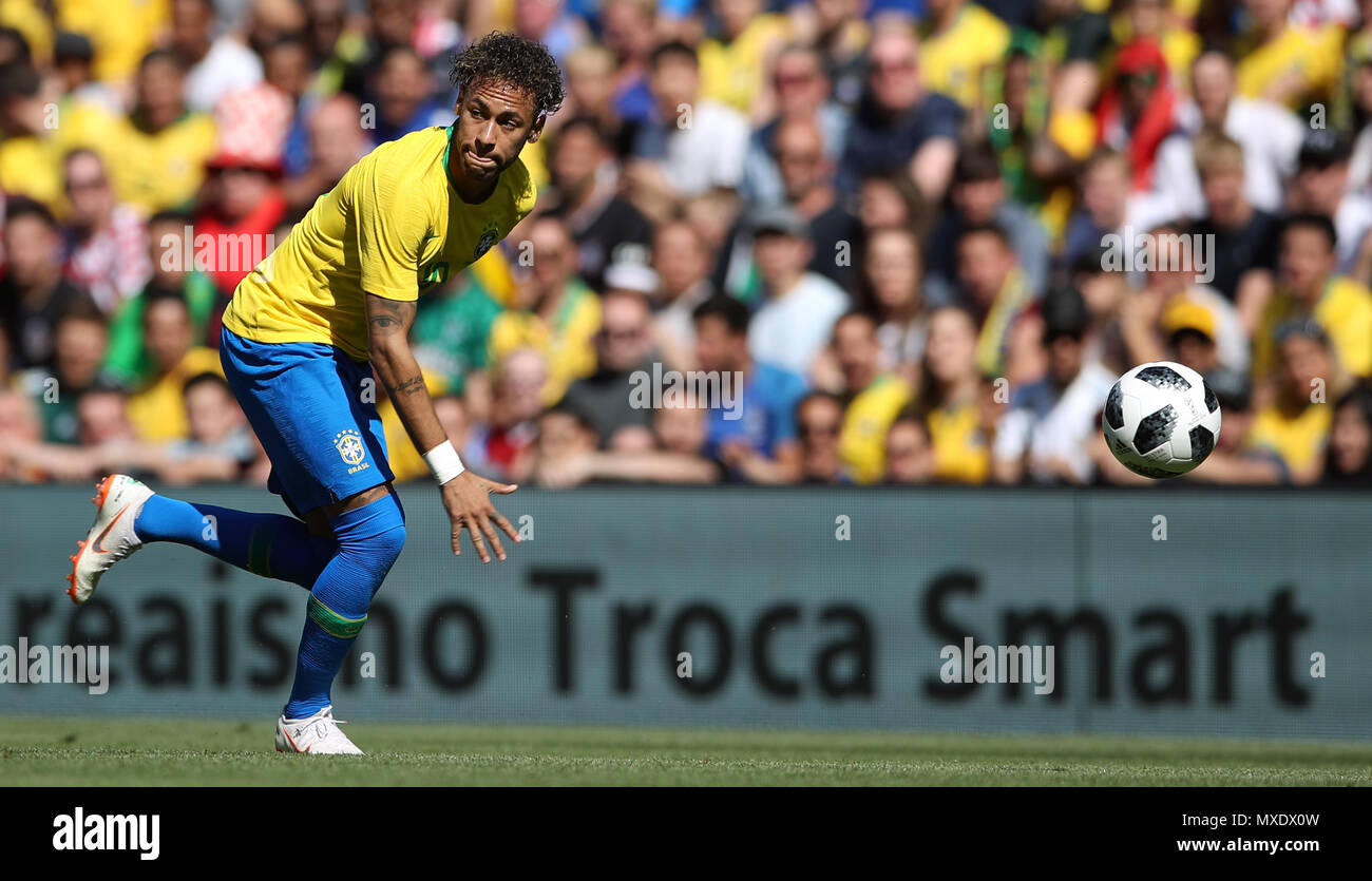 Brazils Neymar during the International Friendly match at Anfield, Liverpool Stock Photo