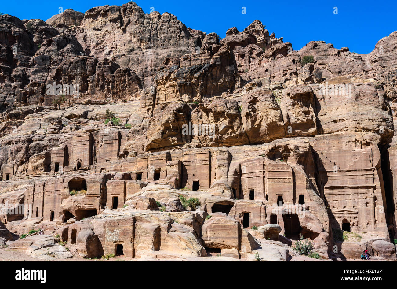 Street of facades in the Lost City of Petra Jordan Stock Photo Alamy