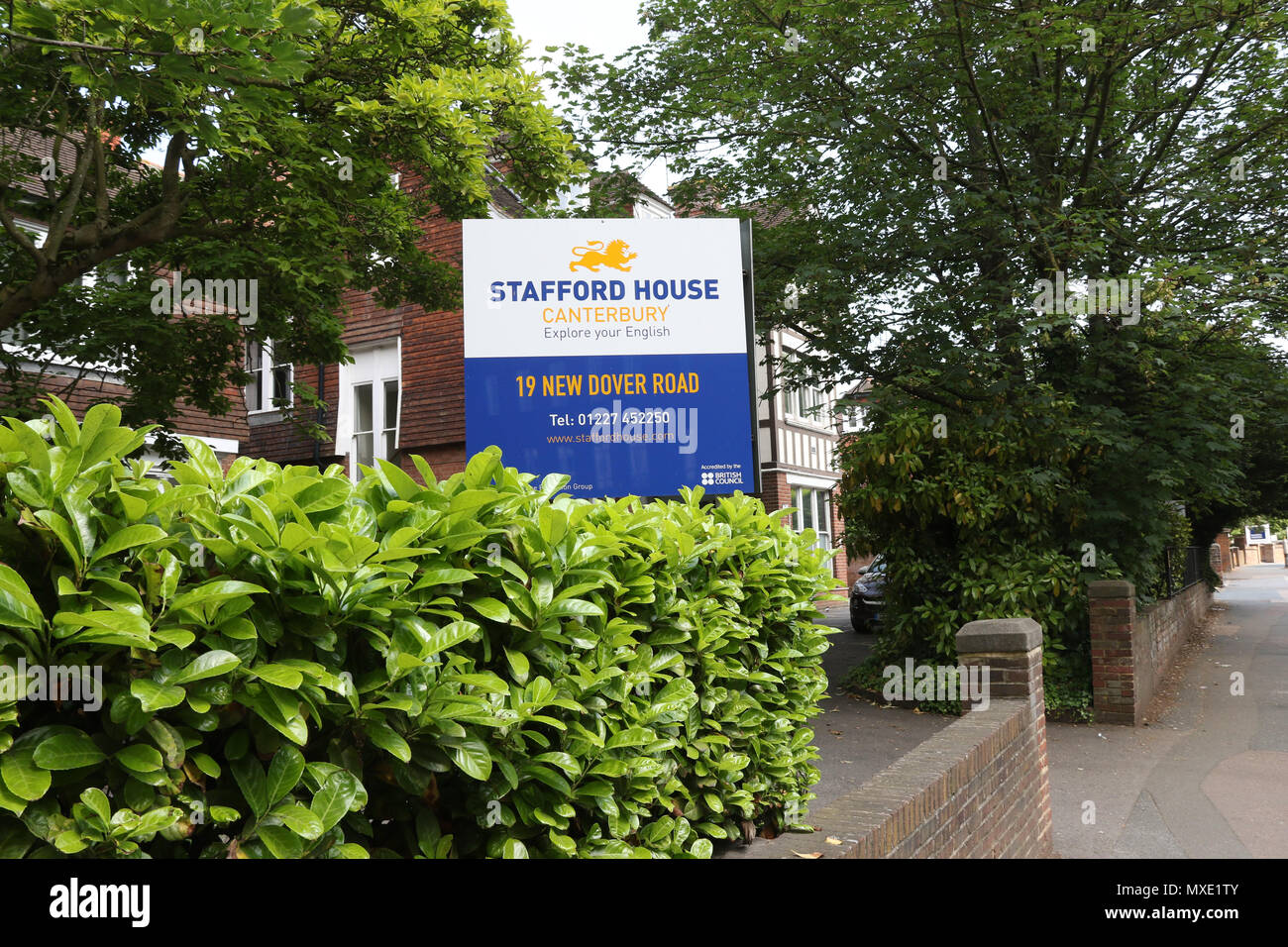 Stafford House, 19 New Dover Road, Canterbury, Kent Stock Photo