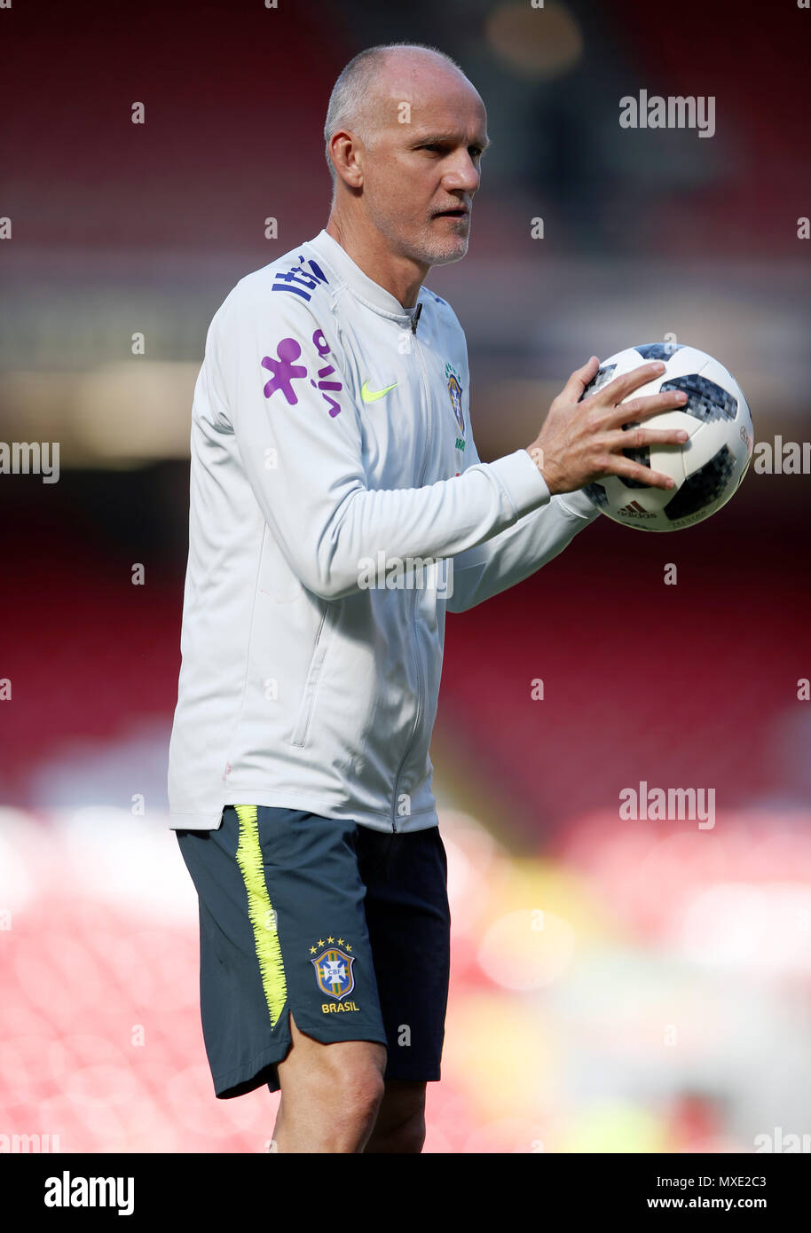 Brazil goalkeeping coach Claudio Taffarel during the International Friendly match at Anfield, Liverpool. PRESS ASSOCIATION Photo. Picture date: Sunday June 3, 2018. See PA story SOCCER Brazil. Photo credit should read: Nick Potts/PA Wire. . Stock Photo