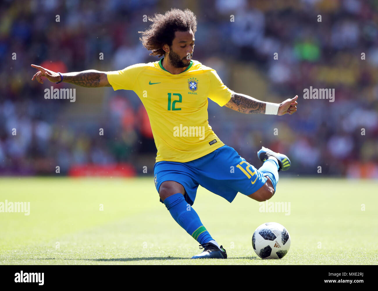 Brazil's Marcelo during the International Friendly match at Anfield, Liverpool. PRESS ASSOCIATION Photo. Picture date: Sunday June 3, 2018. See PA story SOCCER Brazil. Photo credit should read: Nick Potts/PA Wire. . Stock Photo