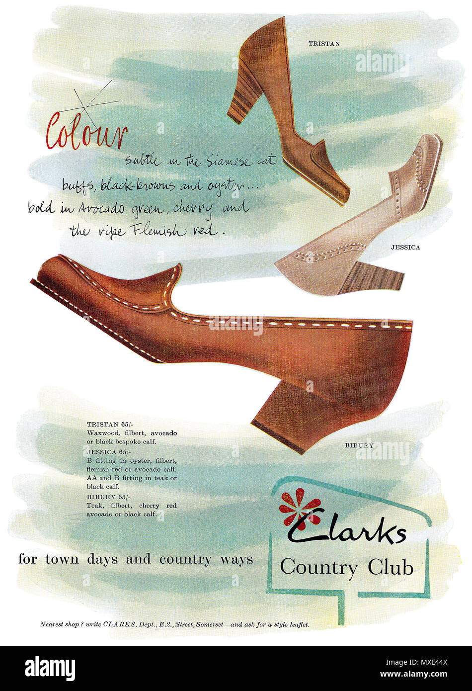 1955 British advertisement for Clarks shoes Stock Photo - Alamy