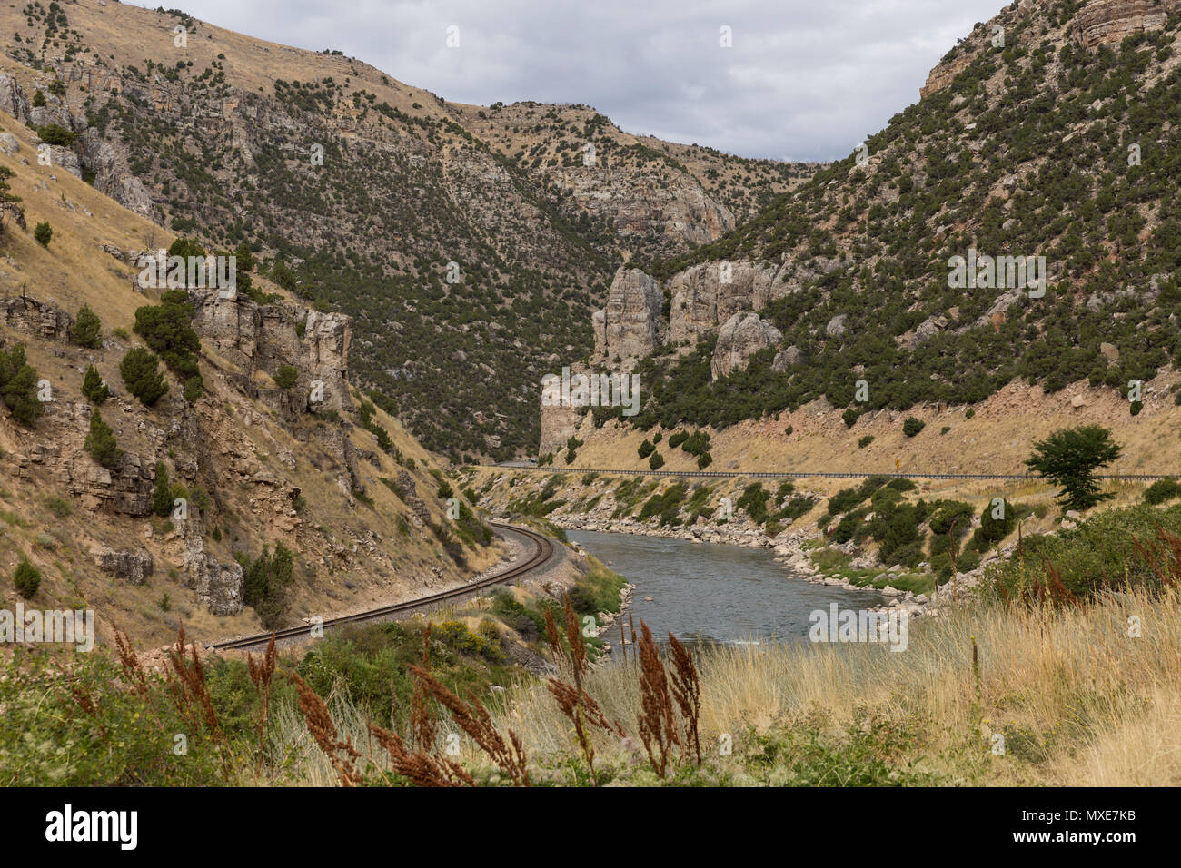 Wind river Canyon Scenic Byway. Sept, 2016. Wind River Canyon, Wyoming, USA Stock Photo