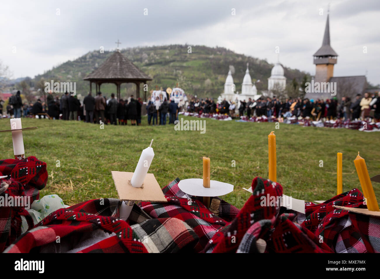 Easter Sunday celebrations, Botiza, Maramures, Romania Stock Photo