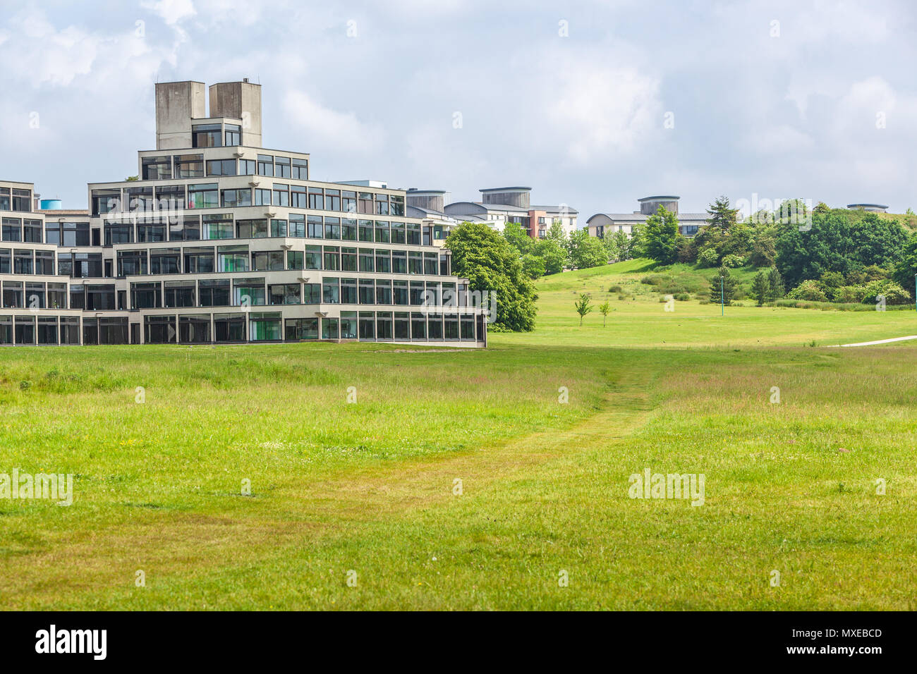 view of the UEA Ziggurats campus buildings university of east anglia norwich Stock Photo