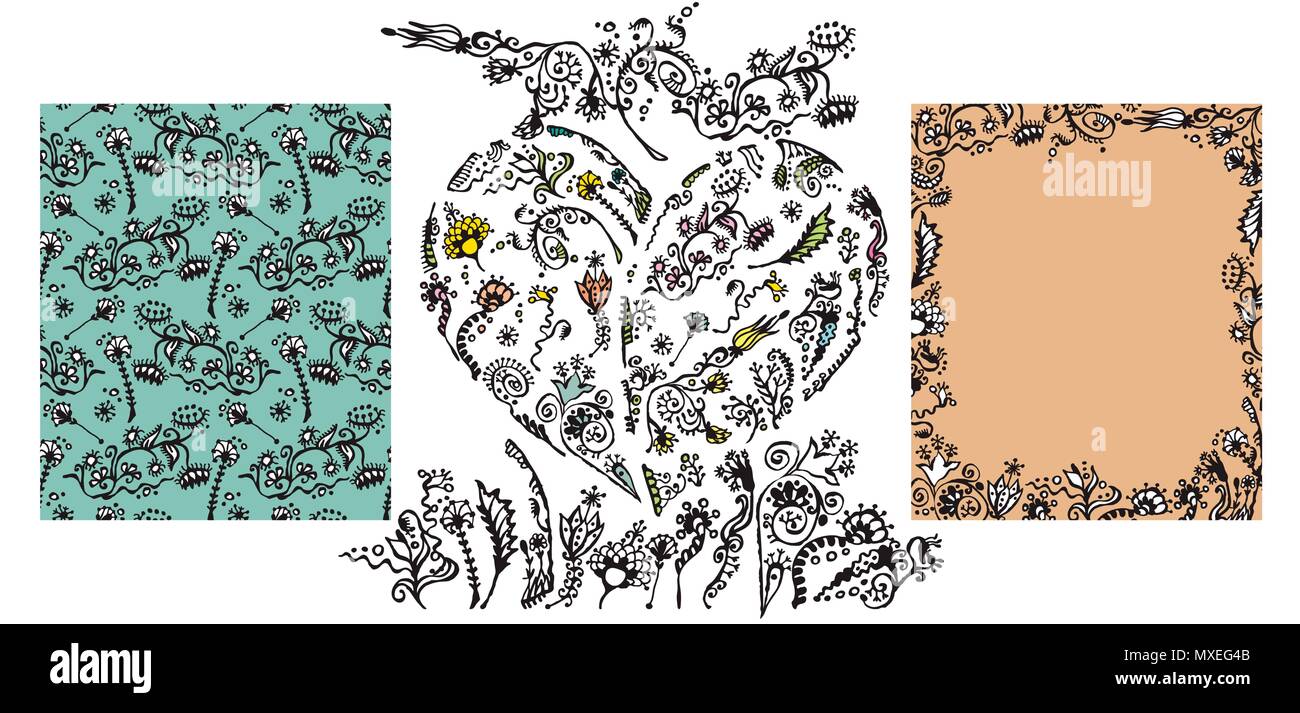 Hand drawn zentangle seamless hi-res stock photography and images - Alamy