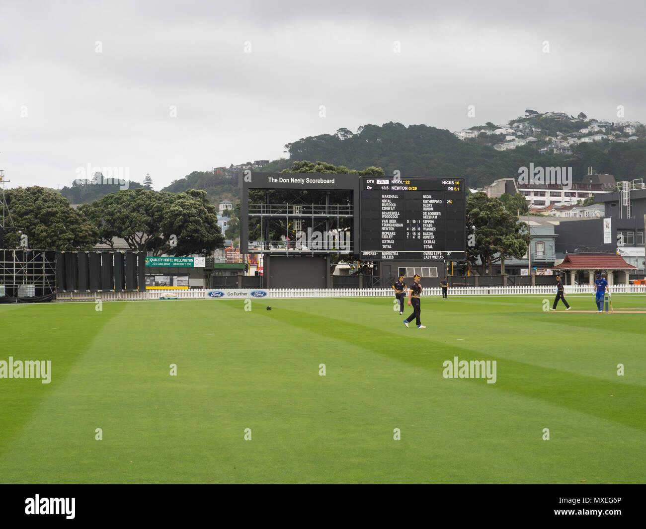 Domestic One Day Cricket At The Basin Reserve Stock Photo