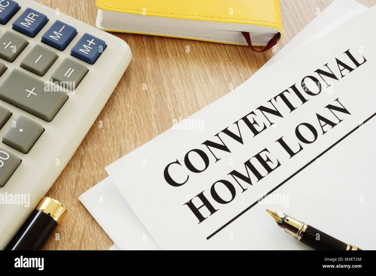 Conventional home loan form and a pen. Stock Photo