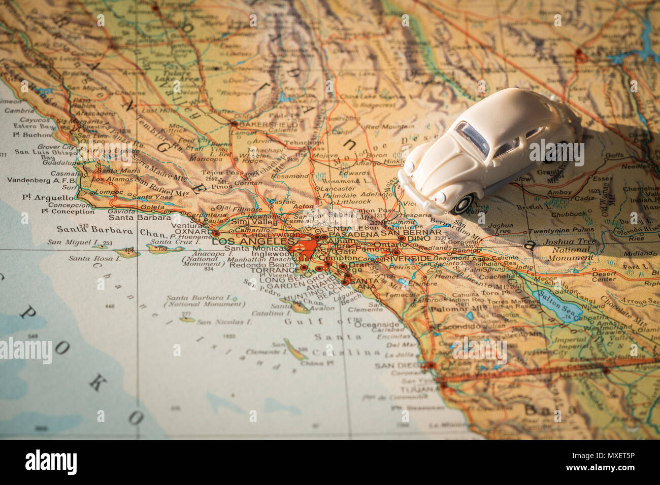 Maps For Traveling By Car Miniature Car On The United States Map, Concept Of Holiday Trip Stock Photo  - Alamy