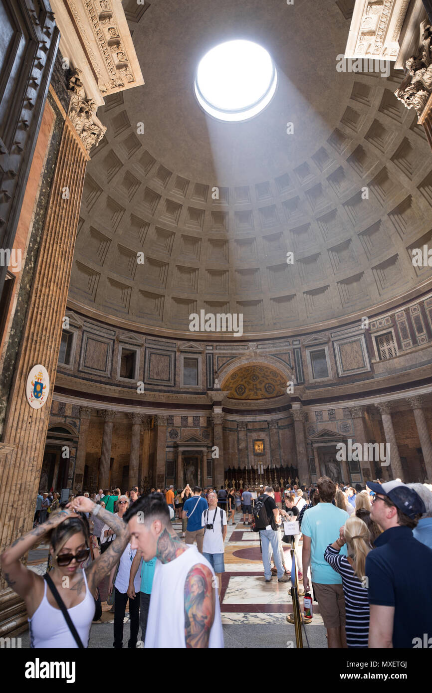 Rome Pantheon, tourists visiting Stock Photo