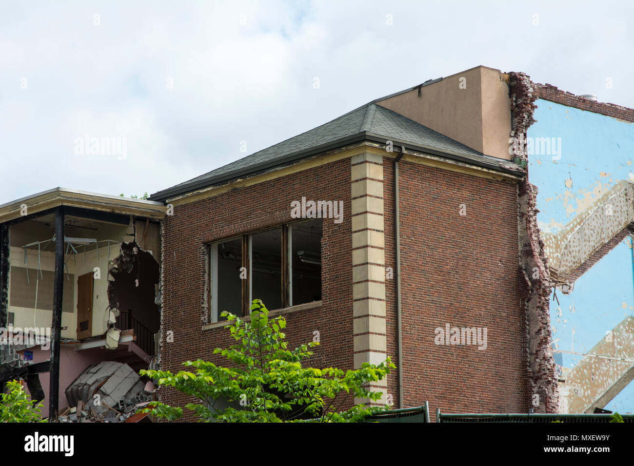 Building was built at the turn of the 19 century and is no longer viable for a useful building. Stock Photo