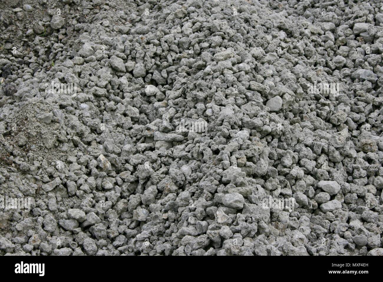 A pile of stones in a stone quarry ready for your garden, landscaping, or off road. Stock Photo