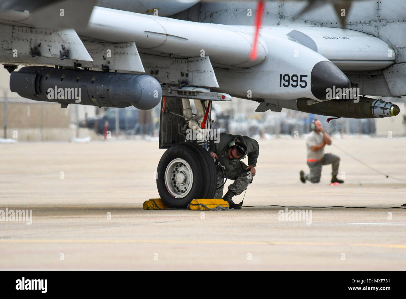 An A10 Thunderbolt II crew chief assigned to the 23rd Aircraft