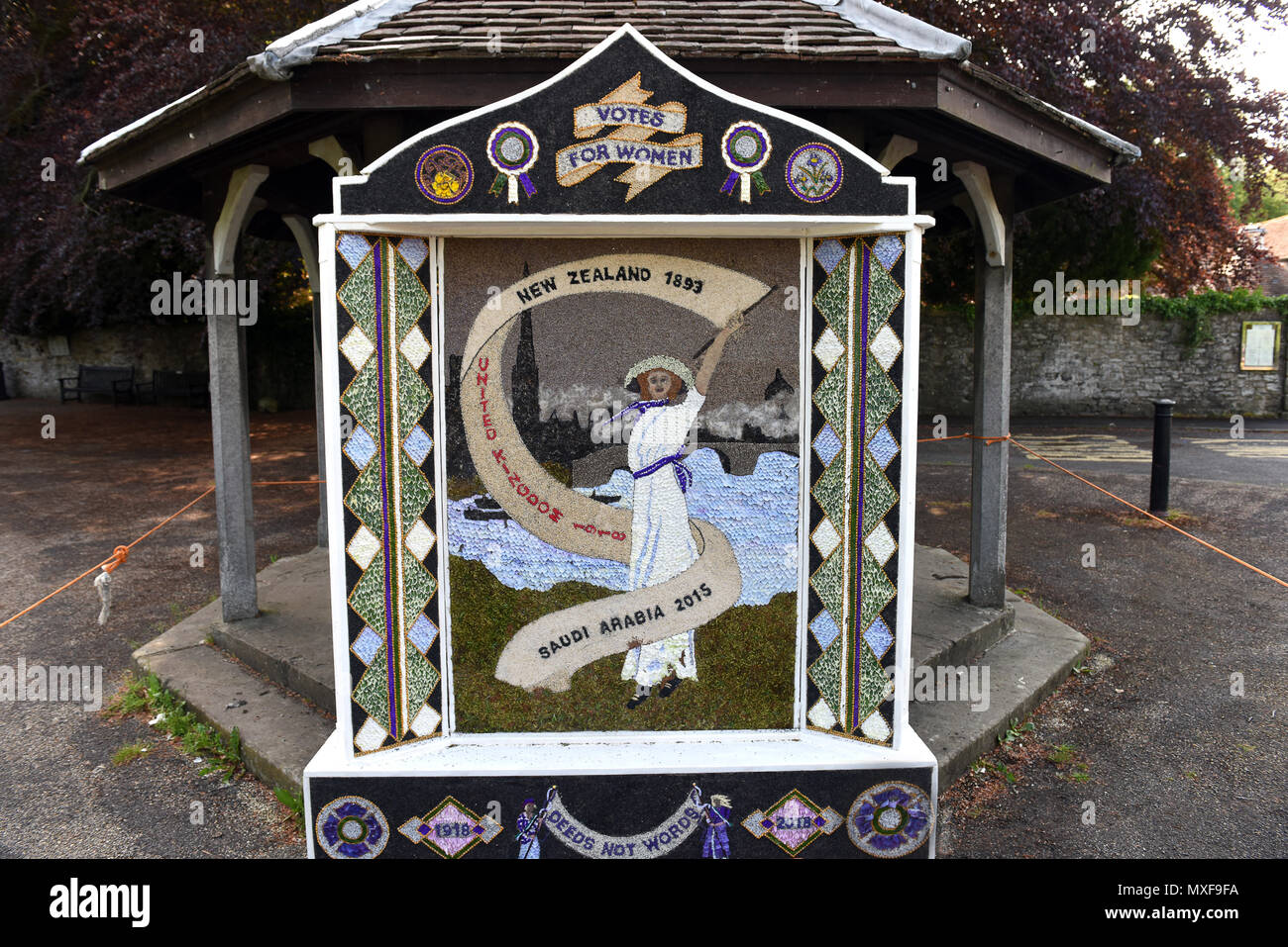 Ashford-in-the-Water well dressing 2018 Peak District Derbyshire Uk Stock Photo