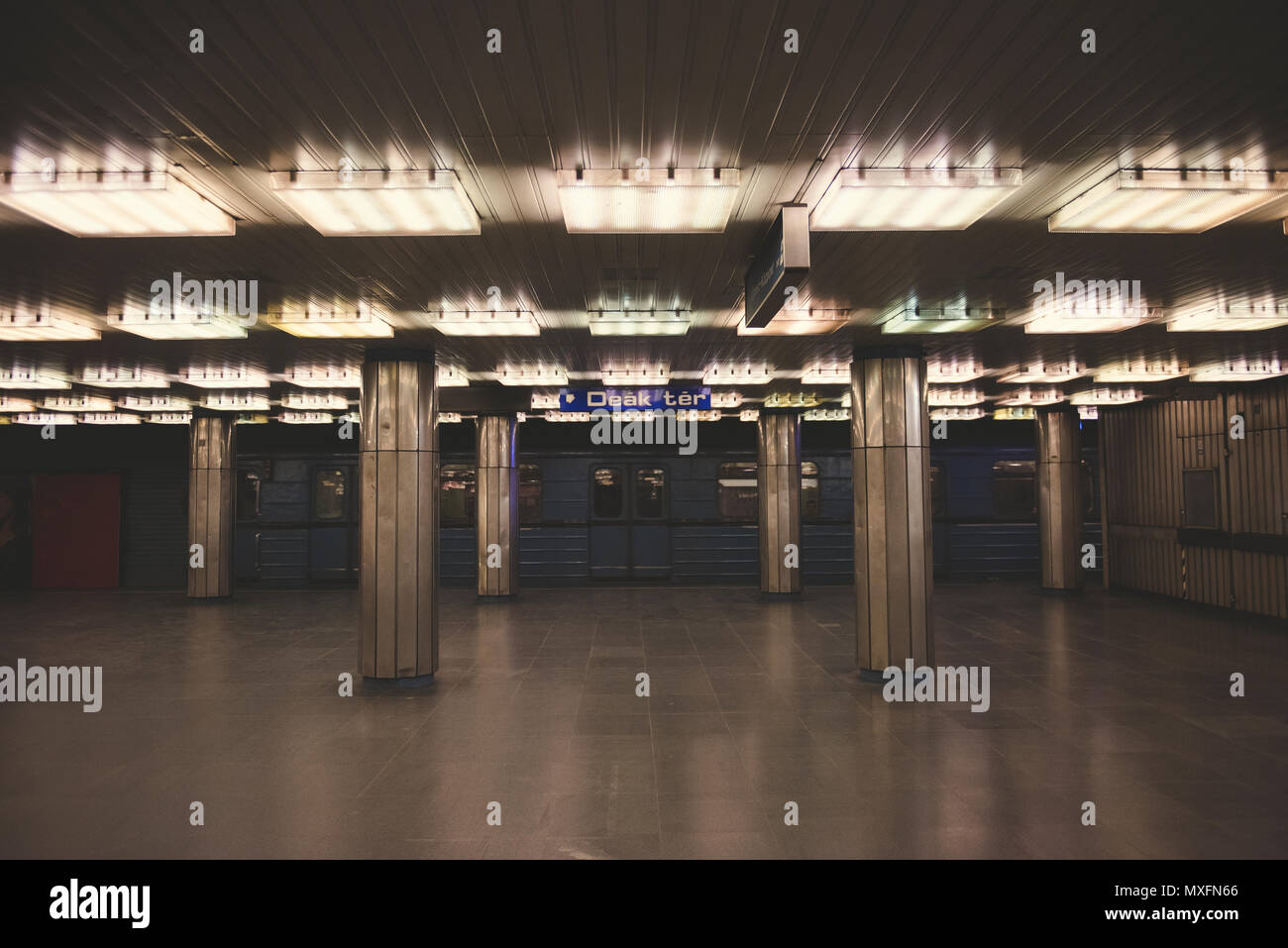 Dark and lonely subway station in budapest, without people Stock Photo -  Alamy
