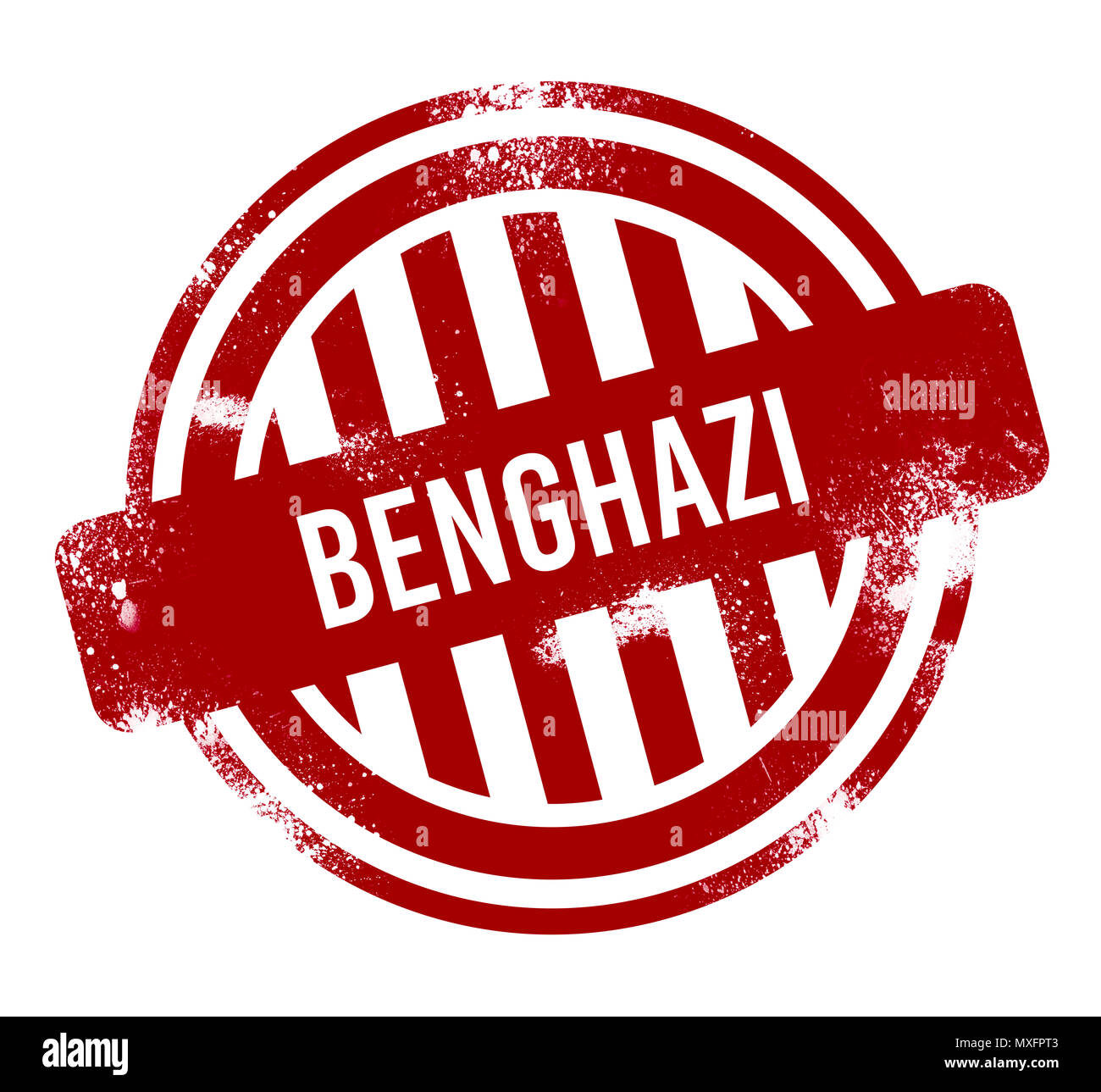 Benghazi - Red grunge button, stamp Stock Photo
