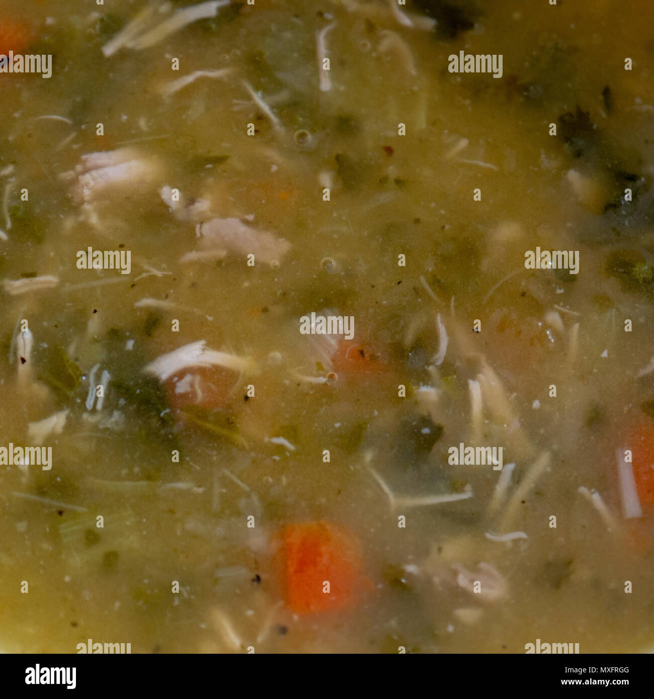 A bowl of Chicken & Vegetable Broth by Sainsbury's Stock Photo Alamy
