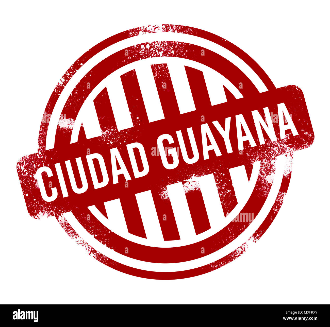 Ciudad Guayana - Red grunge button, stamp Stock Photo