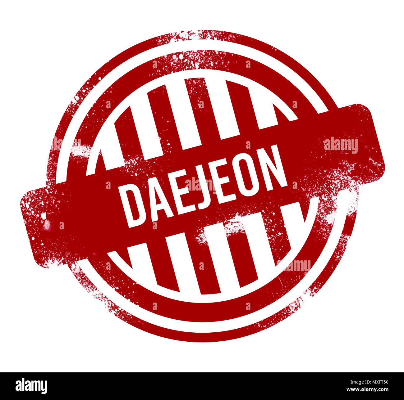 Daejeon - Red grunge button, stamp Stock Photo