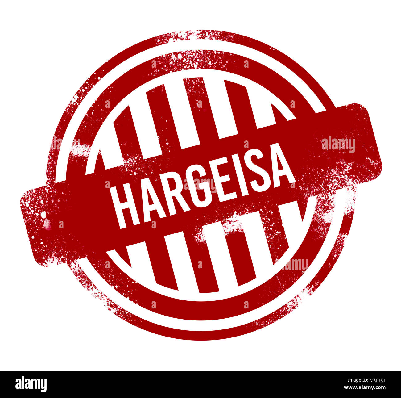 Hargeisa - Red grunge button, stamp Stock Photo