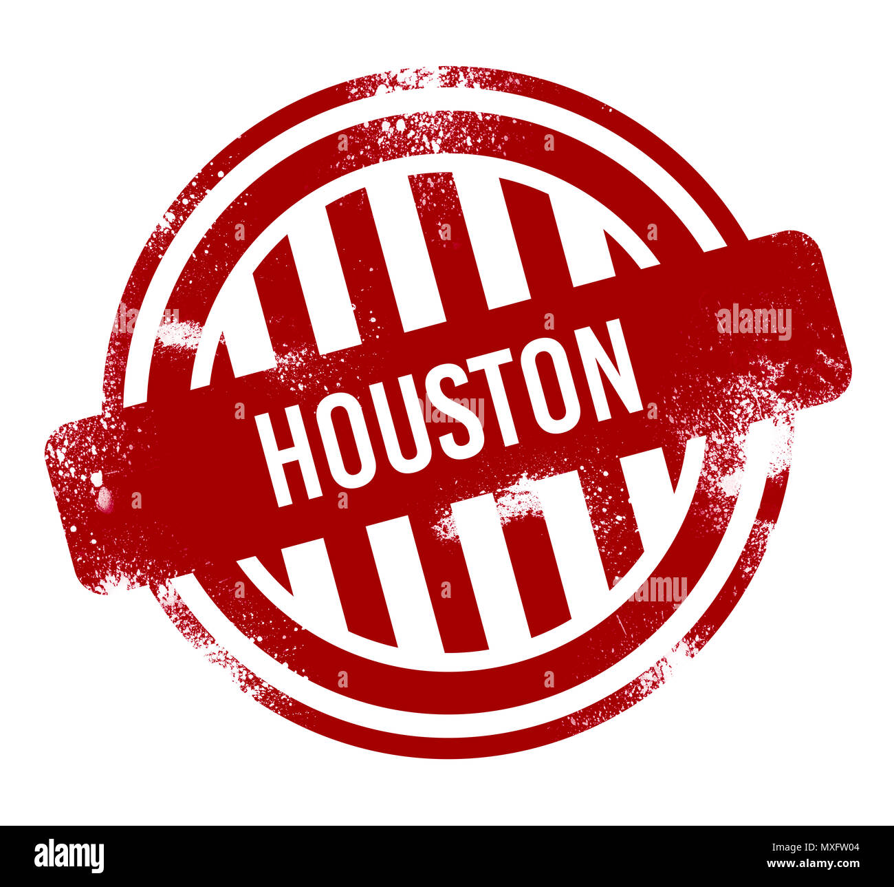 Houston Red grunge button, stamp Stock Photo Alamy