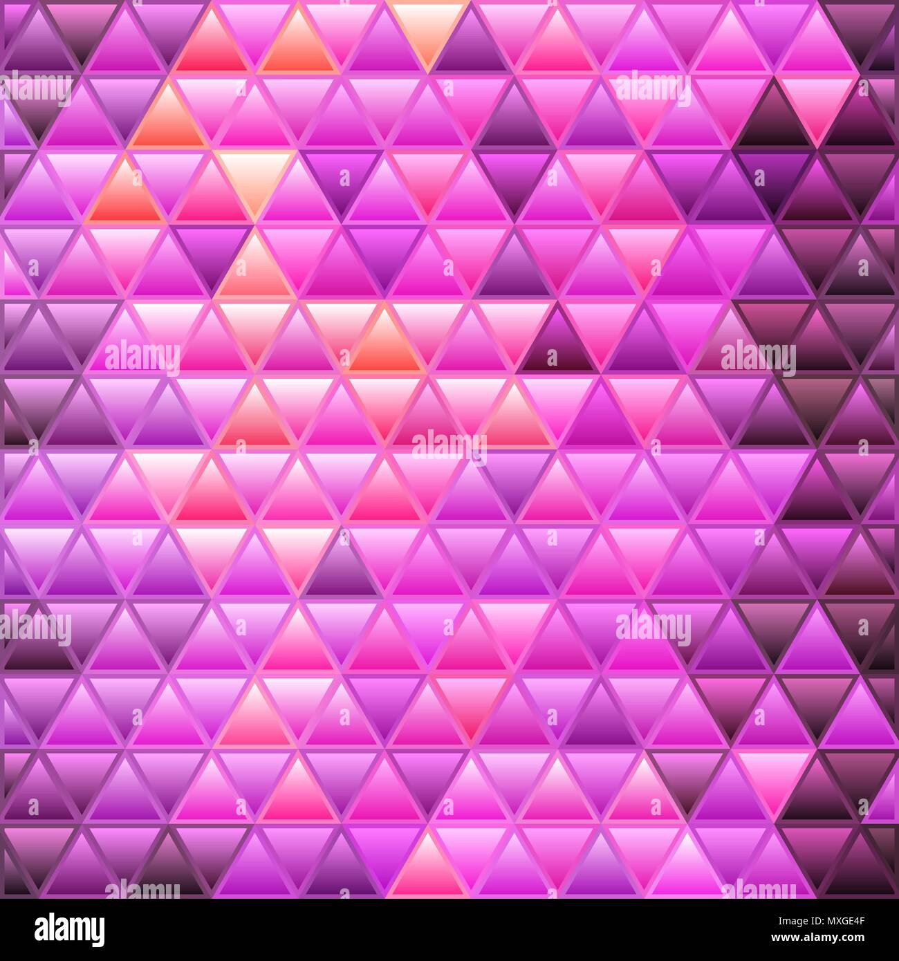 abstract vector stained-glass triangle mosaic background - purple Stock Vector