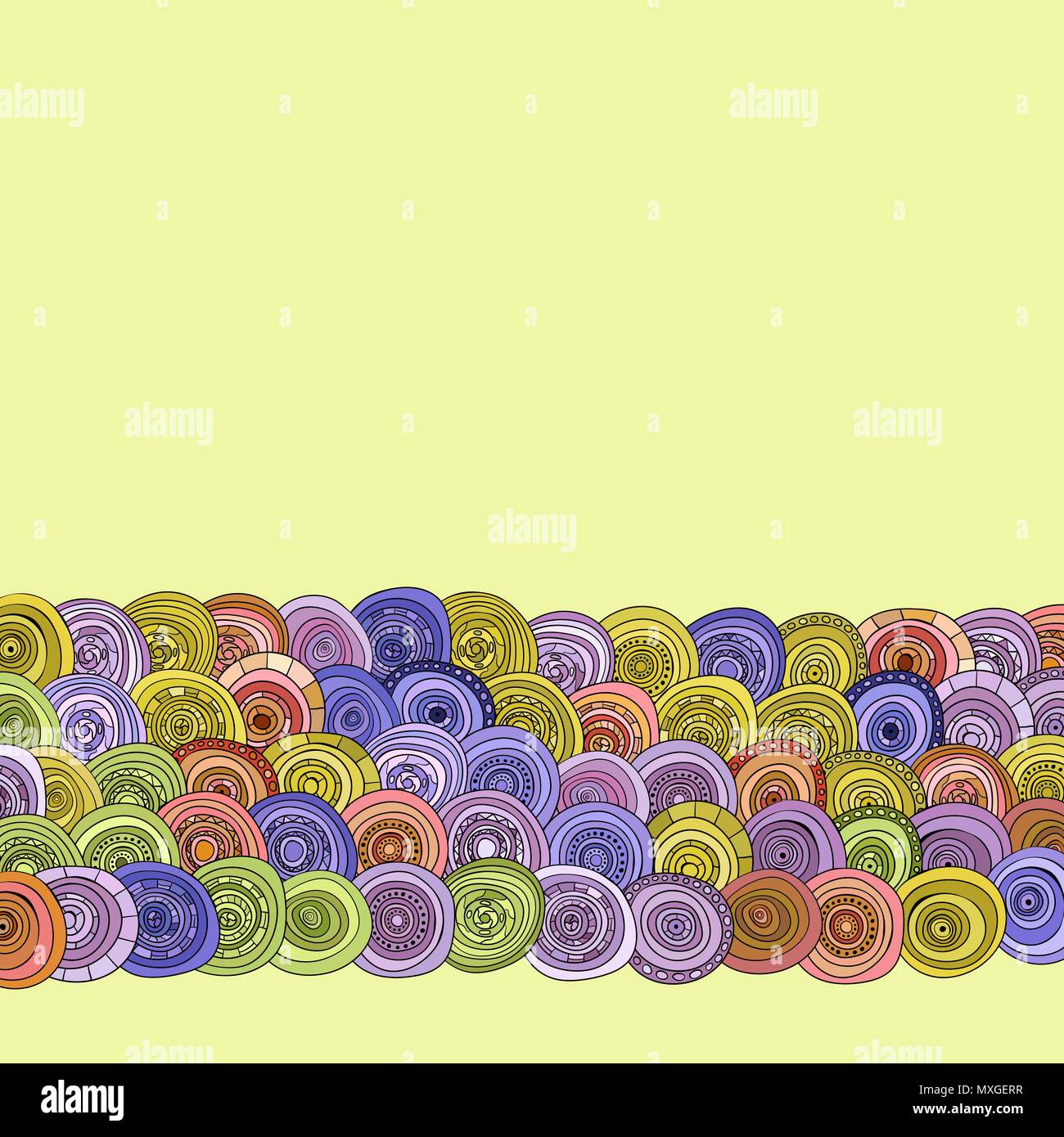 abstract vector vintage colored circles card Stock Vector Image & Art